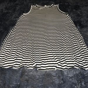 Honey & Lace XL Black & White Striped Sleeveless Sunnyvale Dress